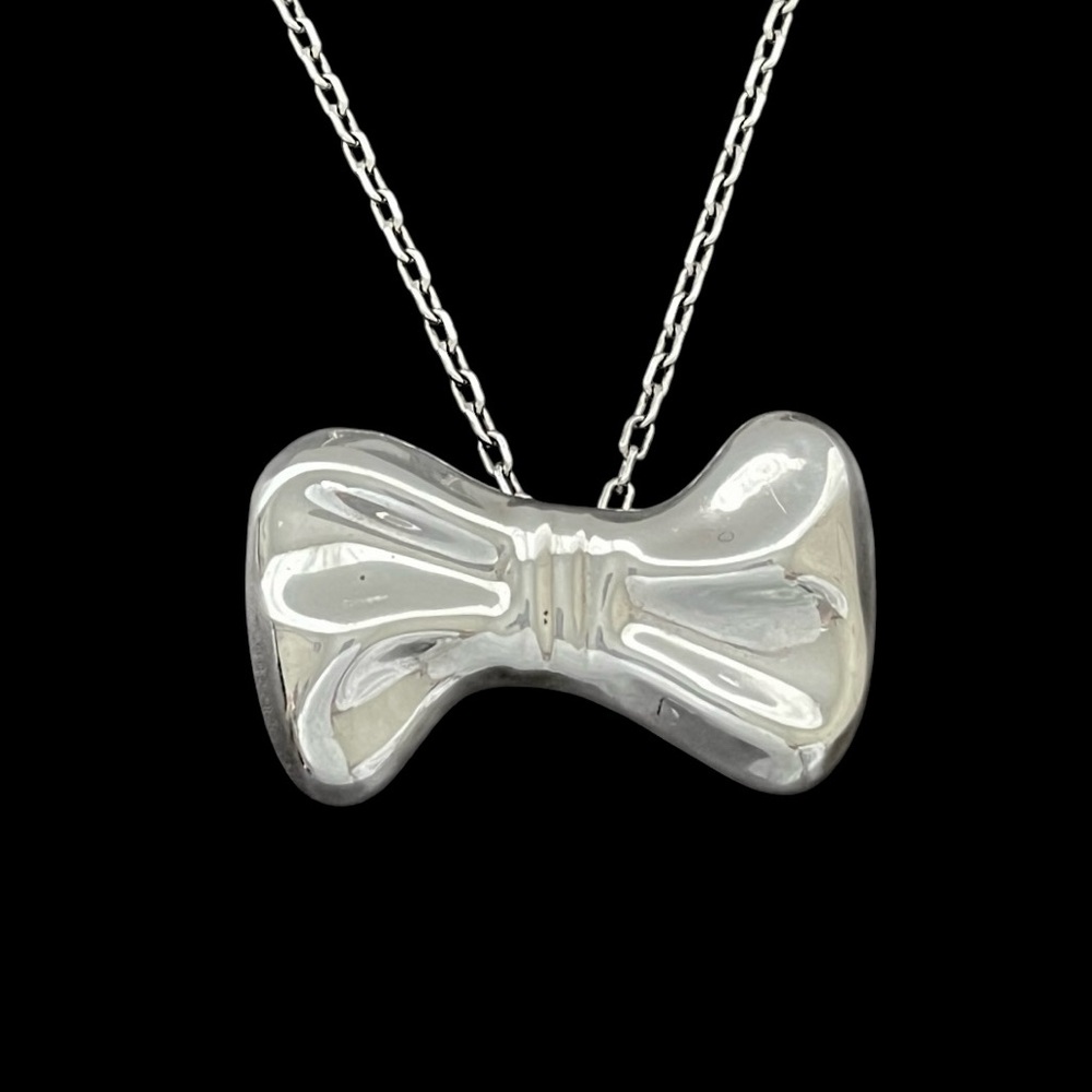 Vintage Taxco Mexico sterling silver large bow pendant or brooch pin 22 grams